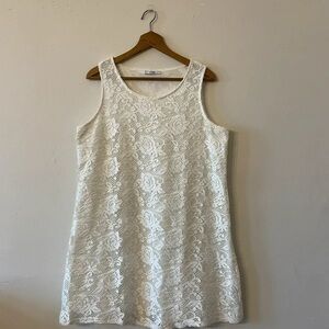 ASOS Cream Lace Sleeveless Mini Dress